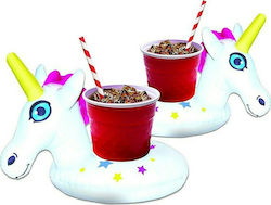 Bigmouth Inflatable Floating Drink Holder Unicorn White 2pcs