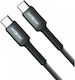 Moxom Braided USB 2.0 Cable USB-C Male - USB-C 100W PD Black 1m