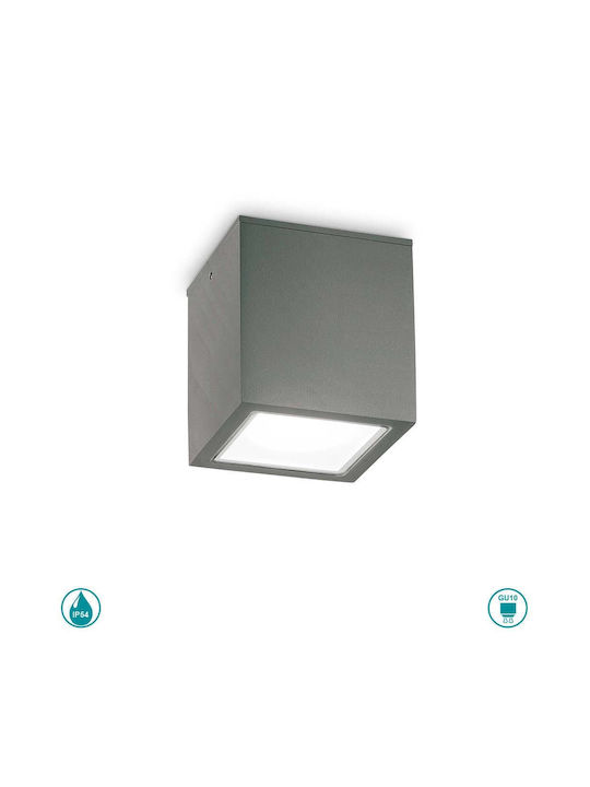 Ideal Lux Плафониера за Външен Таван GU10 в Сив Цвят 251516