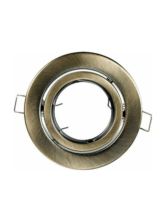 Fan Europe INC-REFLEX-SM1 Round Metallic Recessed Spot with Socket GU10 Bronze 8x8cm. 1pcs