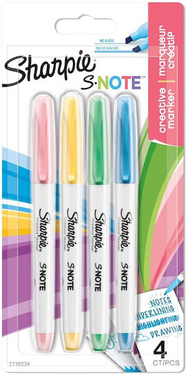 Sharpie S-Νote Ανεξίτηλοι Μαρκαδόροι 10mm Σετ 4 χρώματα