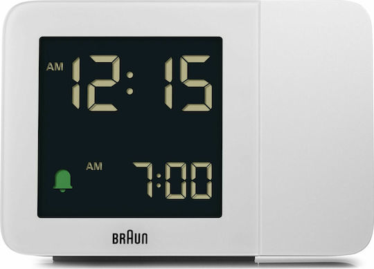 Braun BC015W-DCF Επιτραπέζιο Ψηφιακό Ρολόι LCD με Ξυπνητήρι Λευκό 67161