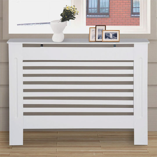 HomCom Κάλυμμα Καλοριφέρ από MDF Λευκό 112x19x81εκ.