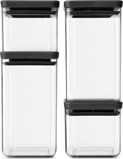 Brabantia Σετ 4τμχ Κουτιά Γενικής Χρήσης με Αεροστεγές Καπάκι Πλαστικό Διάφανο Brabantia Σετ 4τμχ Κουτιά Γενικής Χρήσης με Αεροστεγές Καπάκι Πλαστικό Διάφανο