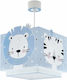 Ango Kids Plastic Single Ceiling Light E27 Jungle 63112 Blue 23W 24cm