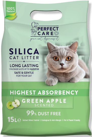 Perfect Care Silica Кристален котешки пясък с аромат Apple Sweetie 15лт