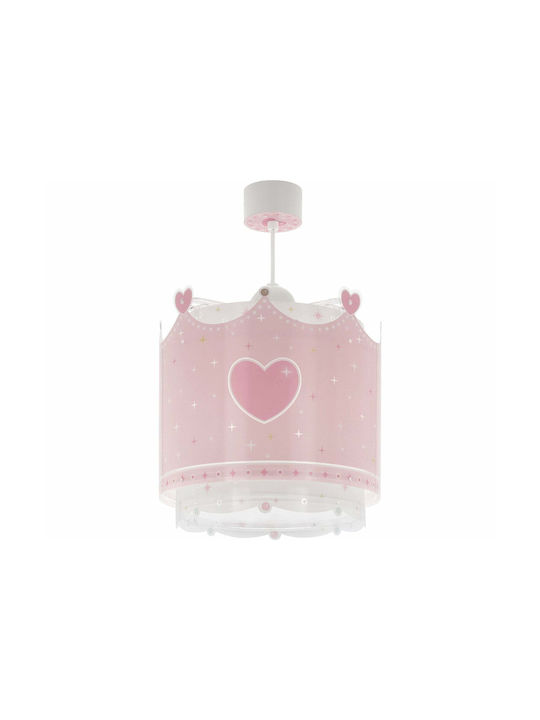 Ango Queen Single Bulb Kids Lighting Pendant of Plastic 23W with Drive Size E27 In Pink Colour 25cm