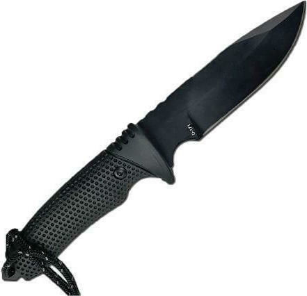 Alpin HX Outdoors - Explorer Survival D-2 Steel Tactical ABS Kydex Knife Survival Black in Sheath