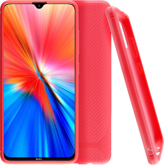 Volte-Tel Carbon Camera Protective Задна корица Силикон Червен (Redmi Note 8)