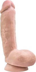 Dr. Skin Glide Self Lubricating Glass Dildo with Balls and Suction Cup Vanilla 22cm