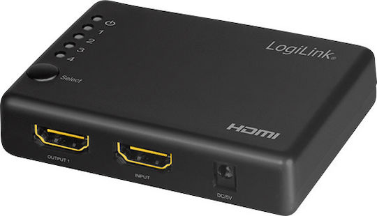 LogiLink 1x4-Port 4K 30Hz Slim HDMI Splitter HD0036