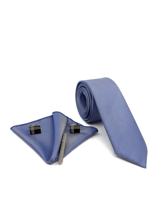 Legend Accessories Set de Cravată pentru Bărbați Sintetic Monocromie în Culorea Albastru