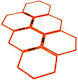 Yakimasport Hexa Hoops Combined Coordination Wheels 6τμχ in Orange Color