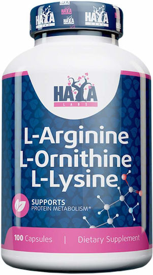 Haya Labs L-Arginine L-Ornithine L-Lysine 100 Kapseln