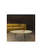 Oval Zentral Kaffeetisch Holz Beige M112xT74xH41cm