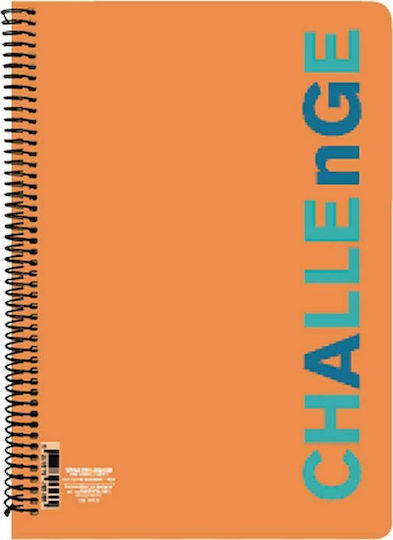A&G Paper Σπιράλ Τετράδιο Ριγέ Α4 60 Φύλλων 2 Θεμάτων Challenge (Διάφορα Χρώματα)