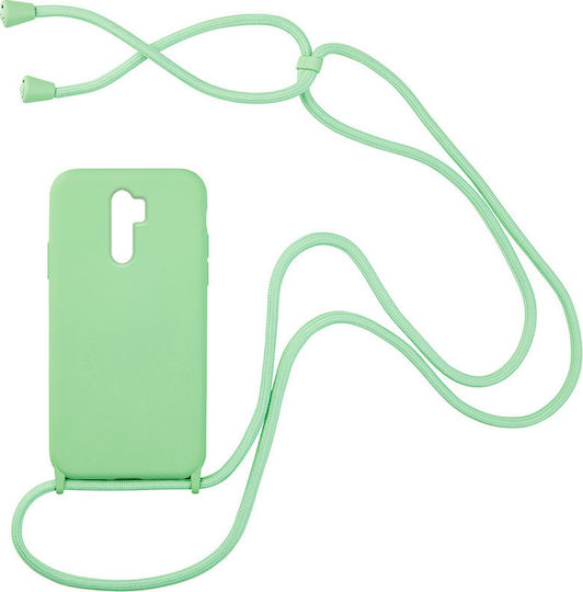 Sonique Carryhang Back Cover Silicon 0.5mm cu Curea Verde deschis (Redmi 9)