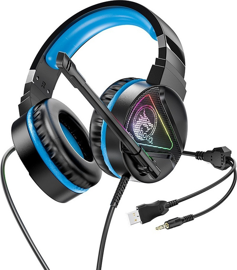 Hoco W104 Over Ear Gaming Headset με σύνδεση USB / 3.5mm Μπλε Skroutz.gr