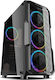 Innovator Aquarius Gaming Midi Tower Κουτί Υπολογιστή με Πλαϊνό Παράθυρο και RGB Φωτισμό Μαύρο