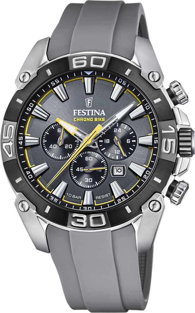 Festina Battery Chronograph Watch with Rubber Strap Gray F20544 8