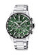 Festina Men's Watch 45mm Chronograph Battery with Silver Metal Bracelet