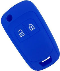 Silicone Car Key Cover Case with 2 Buttons for Opel Blue