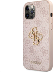 Guess 4G Metal Logo Coperta din spate Sintetic Roz (iPhone 12 / 12 Pro) GUHCP12M4GMGPI