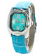 Women's Watch with Turquoise Leather Strap