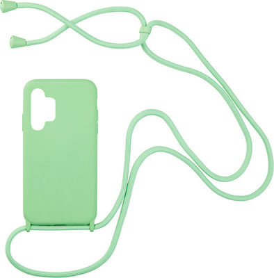 Sonique Carryhang Back Cover Silicone 0.5mm with Strap Light Green (Galaxy A32 4G)