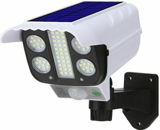 GDLite Solar Dummy Surveillance Bullet Camera with LED Lighting White Camera Shape