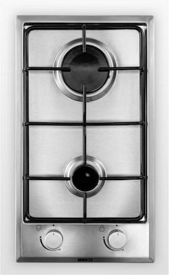 Beko HDCG 32220 FX Domino Εστία Υγραερίου Αυτόνομη Inox 29x51εκ.