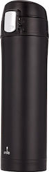 Smile Bottle Thermos Stainless Steel Black 420ml with Mouthpiece STT-2/2