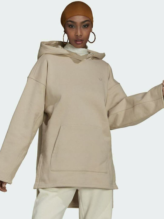Adidas Adicolor ​ Women's Long Hooded Fleece Sweatshirt Dust Sand
