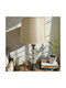 Karvounis Metall Tischlampe mit Beige Schirm und Gold Basis