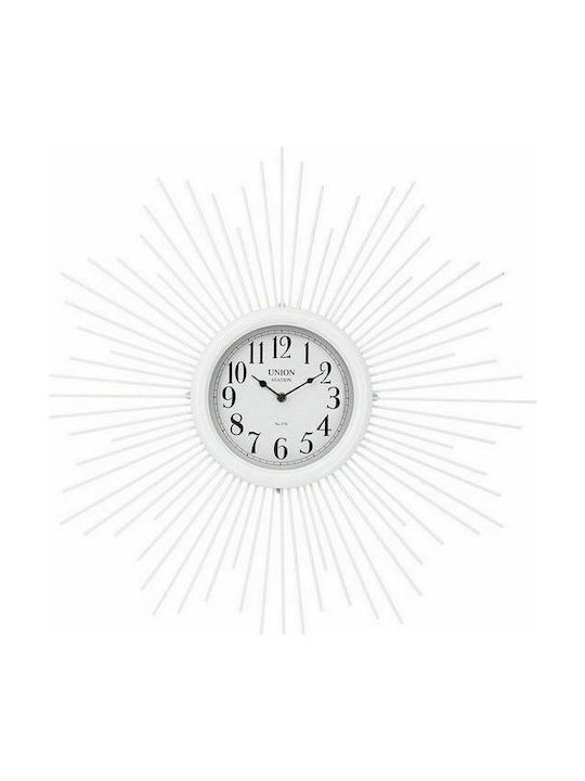 BigBuy Wall Clock Metallic White Ø68cm