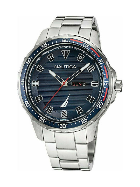 Nautica Coba Lake Uhr Batterie mit Blau Metallarmband