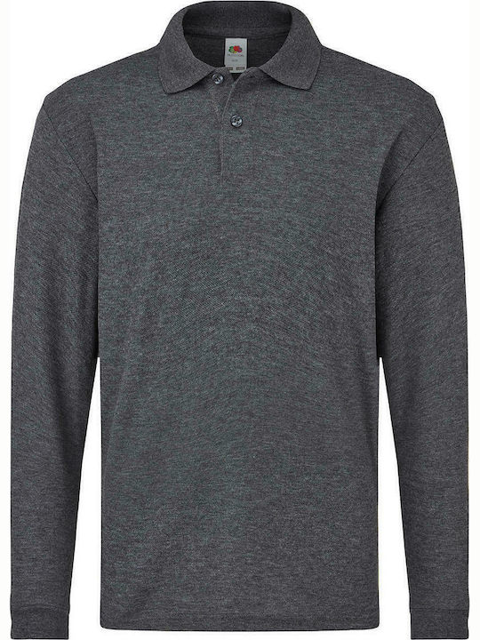 Fruit of the Loom Kids' Polo Long Sleeve Gray