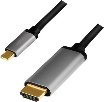 LogiLink HDMI 2.0 Premium High Speed 4K 60Hz HDR Cable HDMI Male - USB-C Male Length 1.8m Black