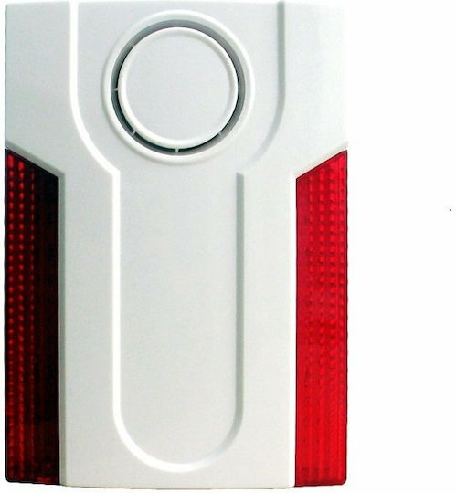 Artec Wireless RF Alarm Siren Battery Outdoor 120dB with Red Light 16.4x22.9cm