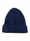 Verde Ribbed Beanie Cap Navy Blue