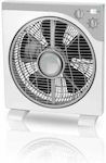 Lineme Ανεμιστήρας Box Fan 40W Διαμέτρου 30cm White/Grey