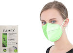 Famex Particle Filtering Half Mask FFP2 NR Protective Mask FFP2 Acid Green 1pcs