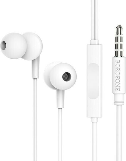 Borofone BM49 In-Ear Freihändig Kopfhörer mit Stecker 3.5mm Weiß