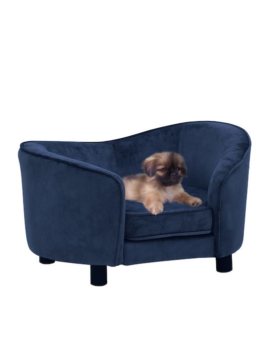 vidaXL Βελουτέ Elevated Dog Bed Blue 69x49cm. 1...