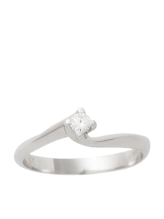 Diamond Jools LR039W Μονόπετρο από Λευκόχρυσο 18Κ με Διαμάντι