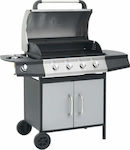 vidaXL Gas Grill Grate 64cmx40cmcm. with 4 Grills 11.6kW and Side Burner