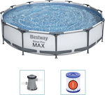 Bestway Steel Pro Max Schwimmbad mit Metallic-Rahmen & Filterpumpe 366x366x76cm