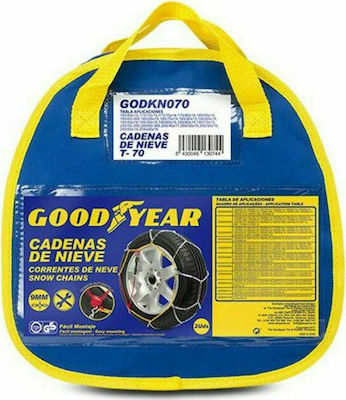 Goodyear T-70 Anti Skid Chains with 9mm Thickness for Passenger Car 2pcs