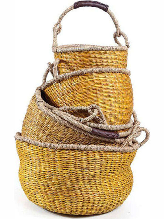 Wicker Decorative Baskets Set Terra Κίτρινο 5pcs Soulworks