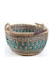 Soulworks Frost Decorative Basket Wicker with Handles Black-Blue 40x40x22cm